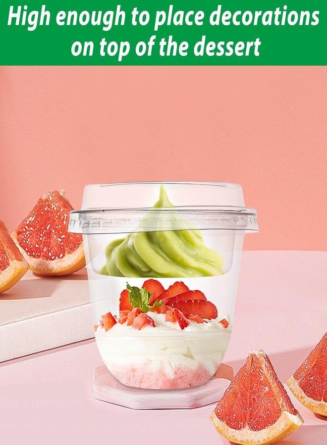 LOPYXBR 100 PCS 9 Oz Plastic Parfait Cups with Lids & Inserts Disposable Parfait Cups with Lids 9 Oz Plastic Dessert Cup with Spoons for Yogurt Cereal Fruit Ice Cream, No Leaking - Image 4